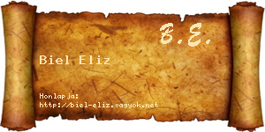 Biel Eliz névjegykártya